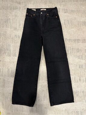 Levi's Black High-Rise Wide Leg Jeans - Women's